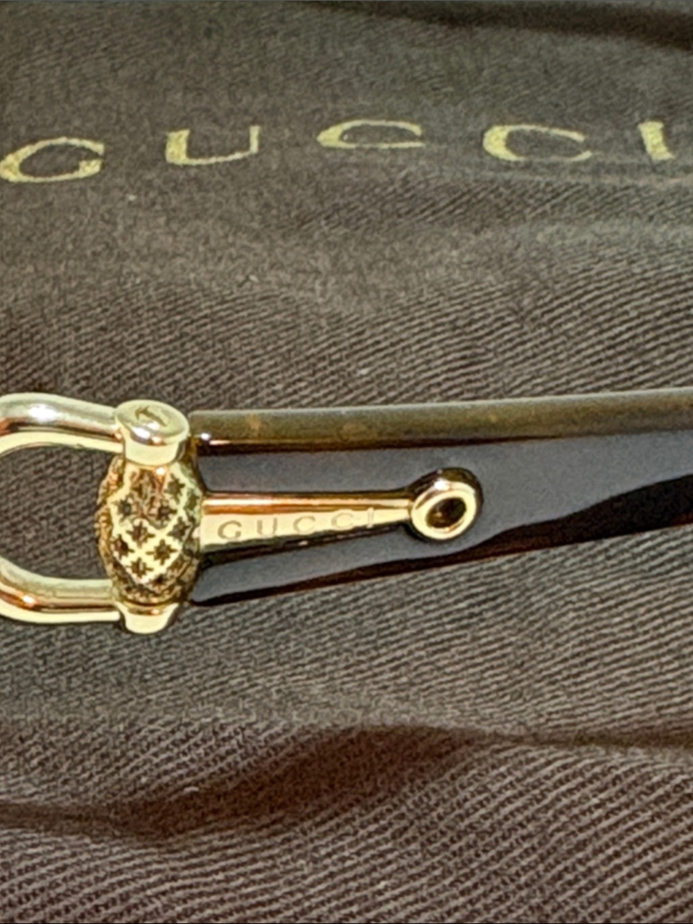 Gucci Women's Tortoiseshell Eyeglass Frames with Gold Accents - Picture 2 of 6